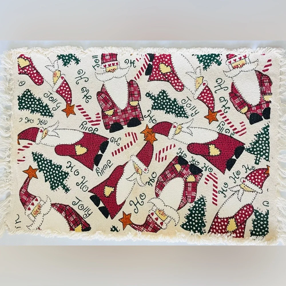 5 Festive Santa and Tree Holiday Placemats (Bin1)